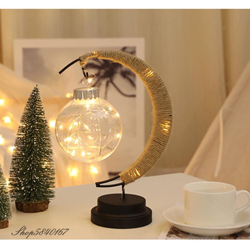 LED Moon Lamp Rattan Night Light