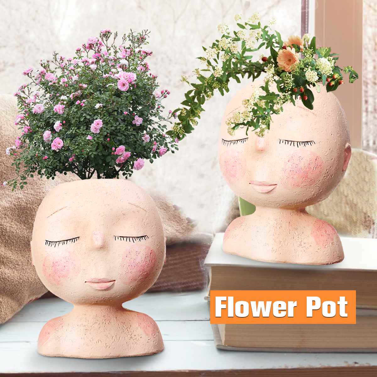 Doll Shape Flowerpot Decor