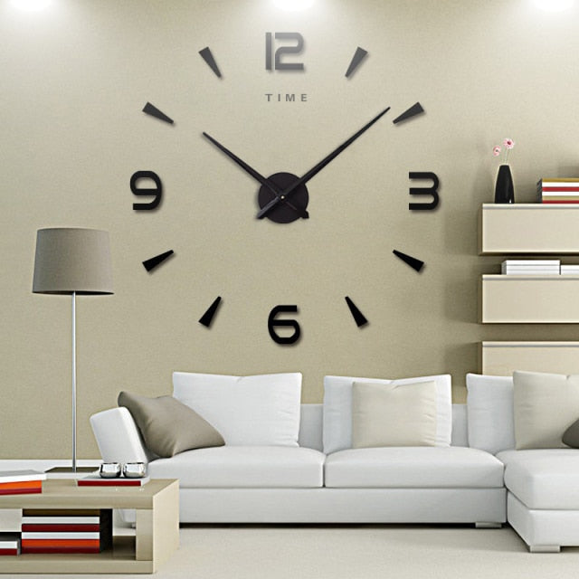 3D Frameless Wall Clock Sticker