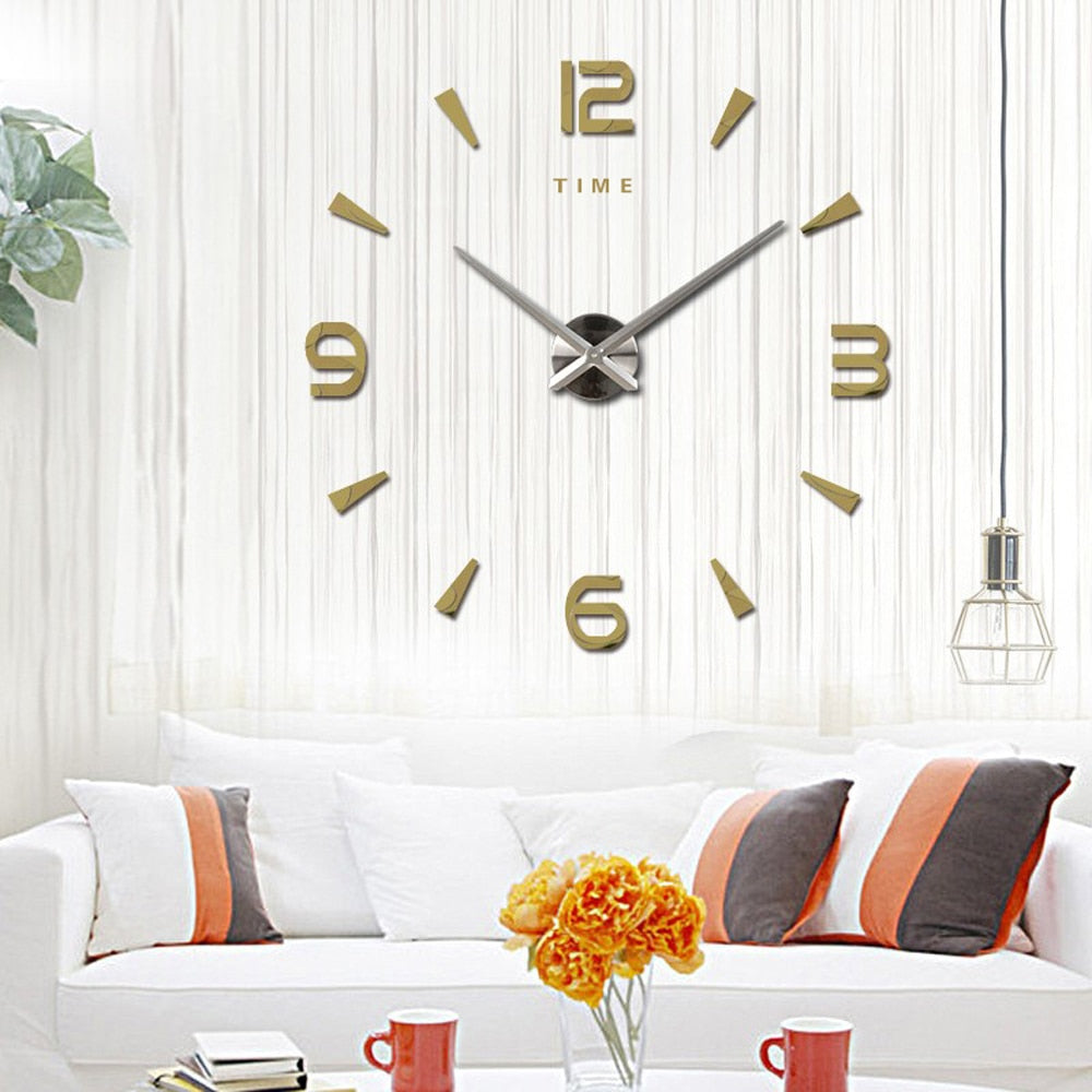 3D Frameless Wall Clock Sticker