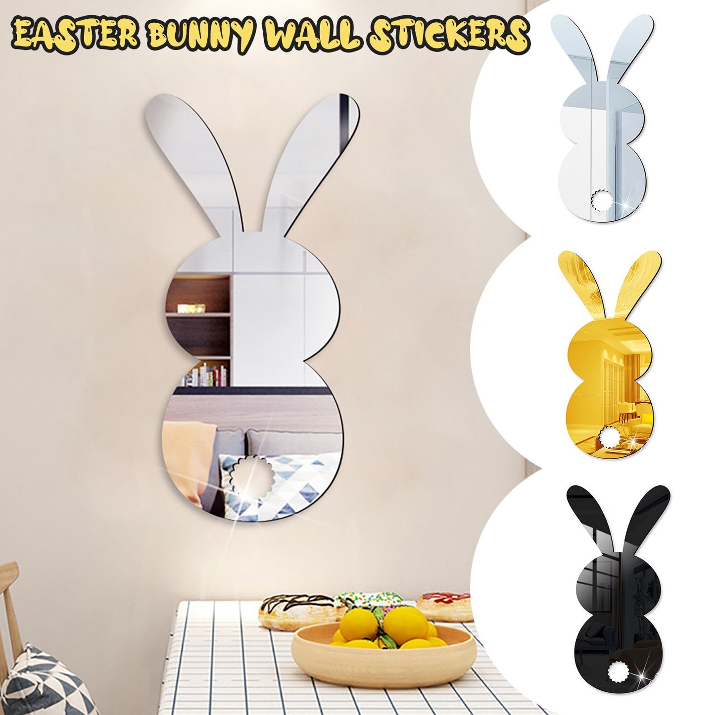 Rabit Mirror Wall Stickers